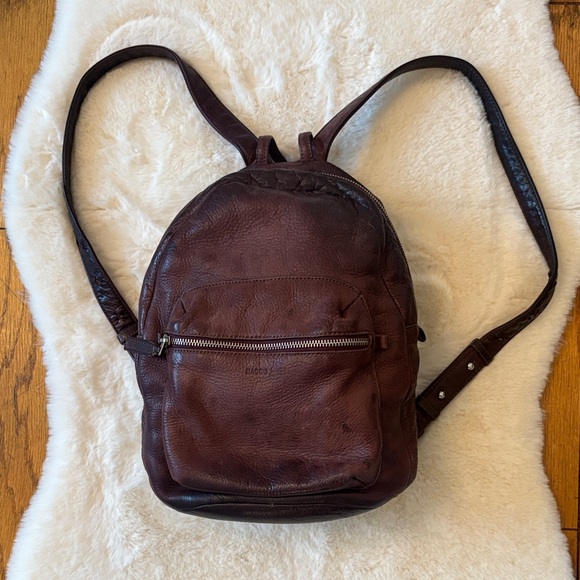 RARE BAGGU Leather Backpack Oxblood - Picture 4 of 10